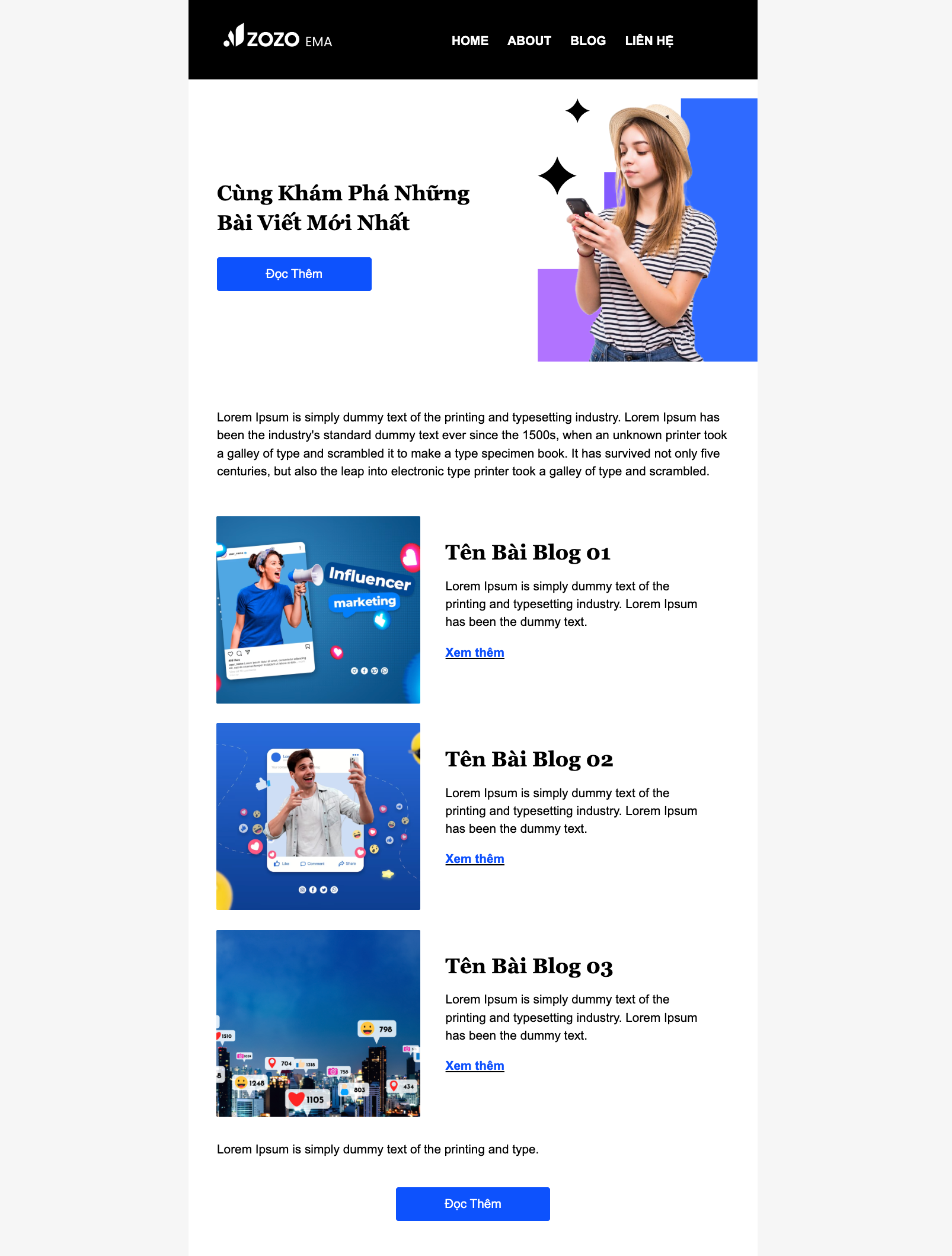 Mẫu Bản tin email chuyên nghiệp