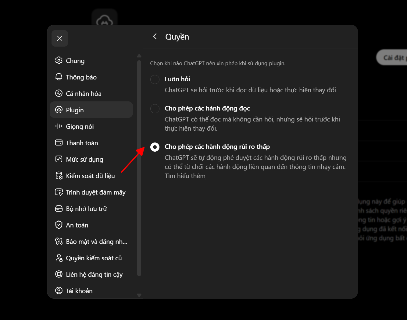 Quyền Zozo EMA Tools trên ChatGPT