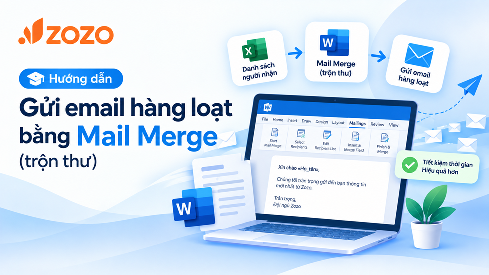 Mail merge trộn thư cá nhân hóa tên từng người nhận từ Google Sheets